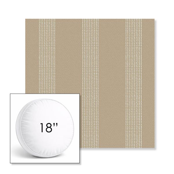 Picture of Caper Camel | 18" Round Boxed Sunbrella® Outdoor Pillow (3" Thick)