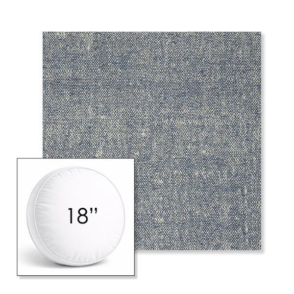 Picture of Chartres Storm | 18" Round Boxed Sunbrella® Outdoor Pillow (3" Thick)