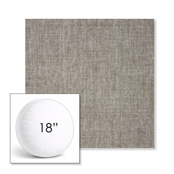 Picture of Crush Ash | 18" Round Boxed Sunbrella® Outdoor Pillow (3" Thick)