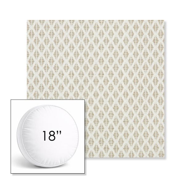 Picture of Detail Linen | 18" Round Boxed Sunbrella® Outdoor Pillow (3" Thick)