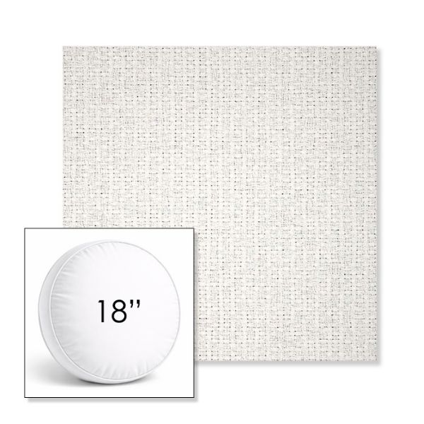 Picture of Dumont Snow | 18" Round Boxed Sunbrella® Outdoor Pillow (3" Thick)