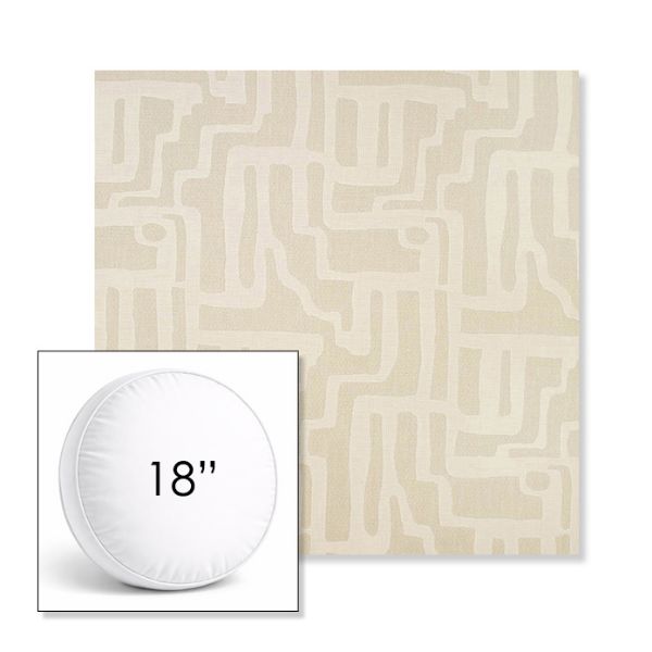 Picture of Escher Alabaster | 18" Round Boxed Sunbrella® Outdoor Pillow (3" Thick)