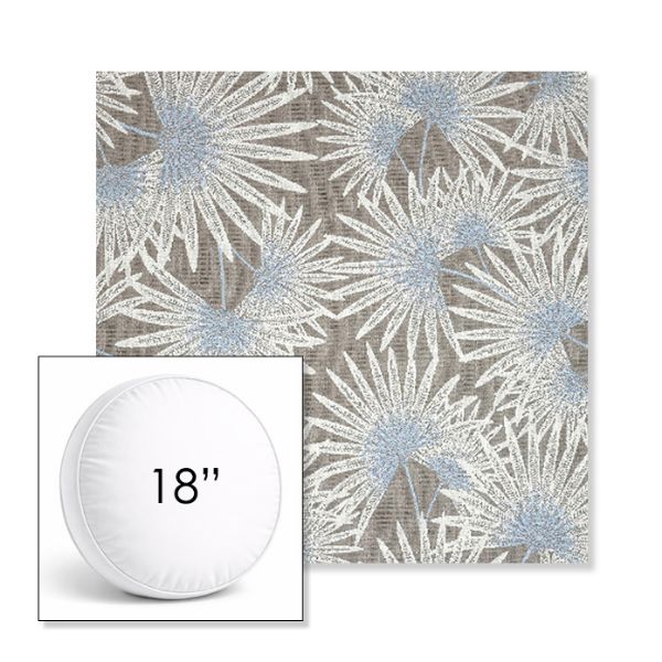 Picture of Etta Vapor | 18" Round Boxed Sunbrella® Outdoor Pillow (3" Thick)