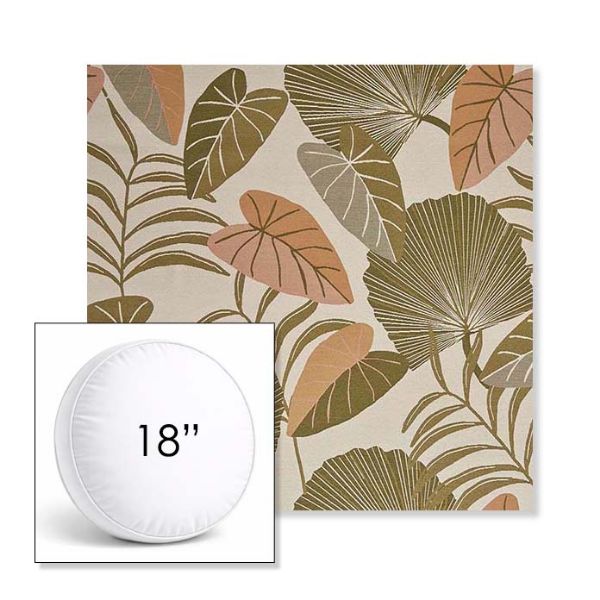 Picture of Fernie Mimosa | 18" Round Boxed Sunbrella® Outdoor Pillow (3" Thick)