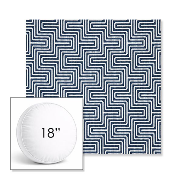 Picture of Figure Indigo | 18" Round Boxed Sunbrella® Outdoor Pillow (3" Thick)