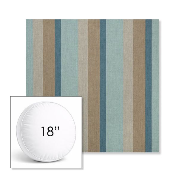 Picture of Gateway Mist | 18" Round Boxed Sunbrella® Outdoor Pillow (3" Thick)