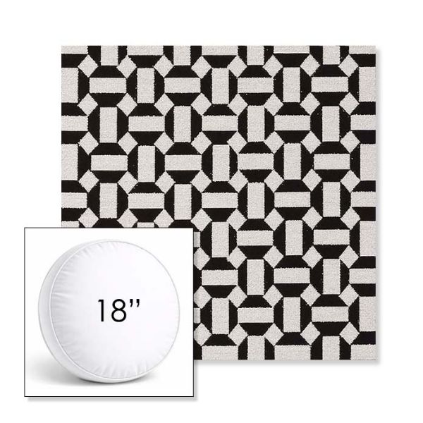 Picture of Hoopla Panda | 18" Round Boxed Sunbrella® Outdoor Pillow (3" Thick)