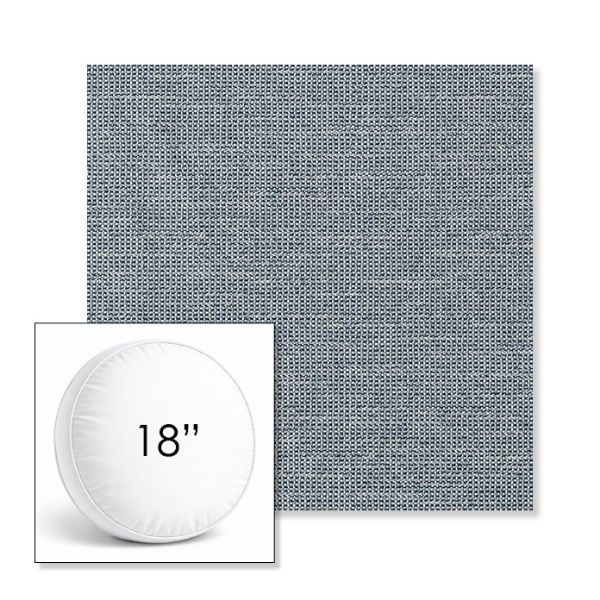 Picture of Kudos Denim Wash | 18" Round Boxed Sunbrella® Outdoor Pillow (3" Thick)