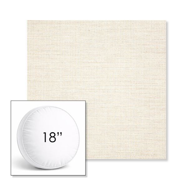 Picture of Kudos Vellum | 18" Round Boxed Sunbrella® Outdoor Pillow (3" Thick)