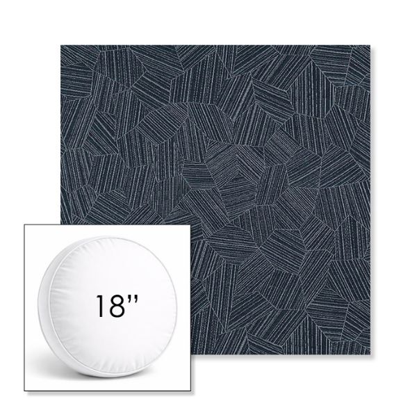 Picture of Leaf Structure Indigo | 18" Round Boxed Sunbrella® Outdoor Pillow (3" Thick)