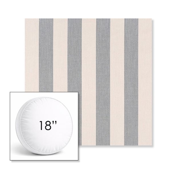 Picture of Leisure Denim | 18" Round Boxed Sunbrella® Outdoor Pillow (3" Thick)