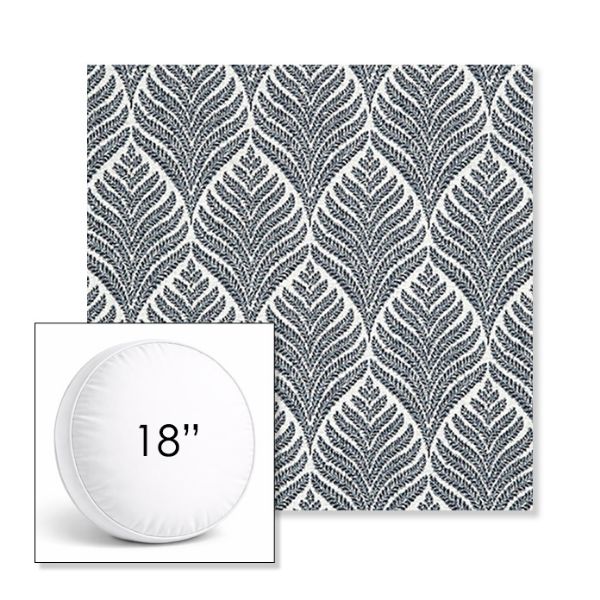 Picture of Linnaeus Indigo | 18" Round Boxed Sunbrella® Outdoor Pillow (3" Thick)