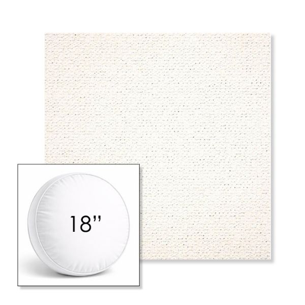 Picture of Litchfield Snow | 18" Round Boxed Sunbrella® Outdoor Pillow (3" Thick)
