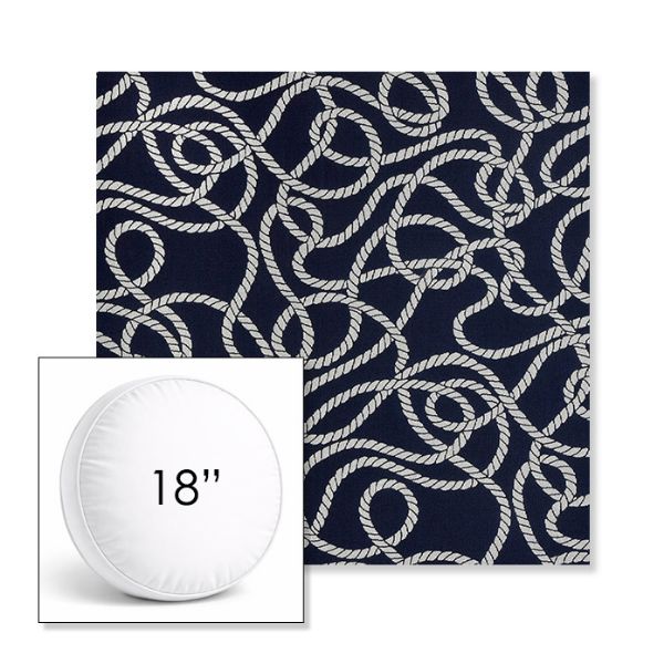 Picture of Maritime Nautical | 18" Round Boxed Sunbrella® Outdoor Pillow (3" Thick)