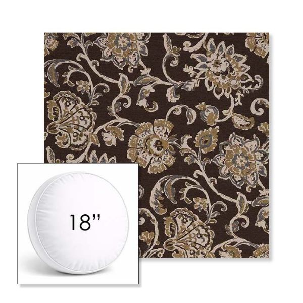 Picture of Martha Floral Garden Path | 18" Round Boxed Sunbrella® Outdoor Pillow (3" Thick)