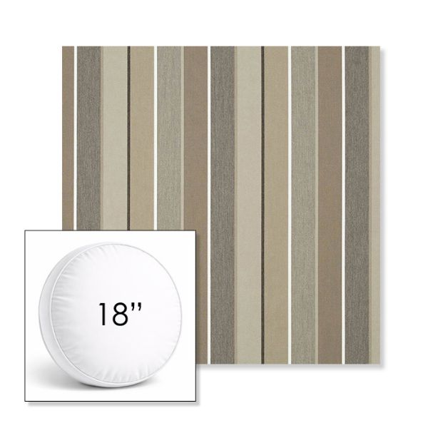 Picture of Milano Char | 18" Round Boxed Sunbrella® Outdoor Pillow (3" Thick)