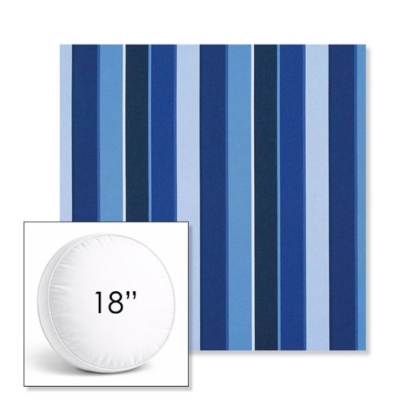 Picture of Milano Cobalt | 18" Round Boxed Sunbrella® Outdoor Pillow (3" Thick)
