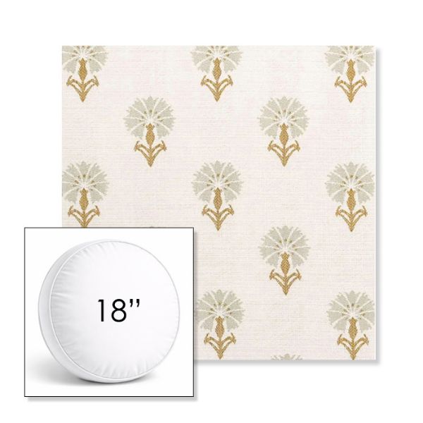 Picture of Mira Seasalt | 18" Round Boxed Sunbrella® Outdoor Pillow (3" Thick)