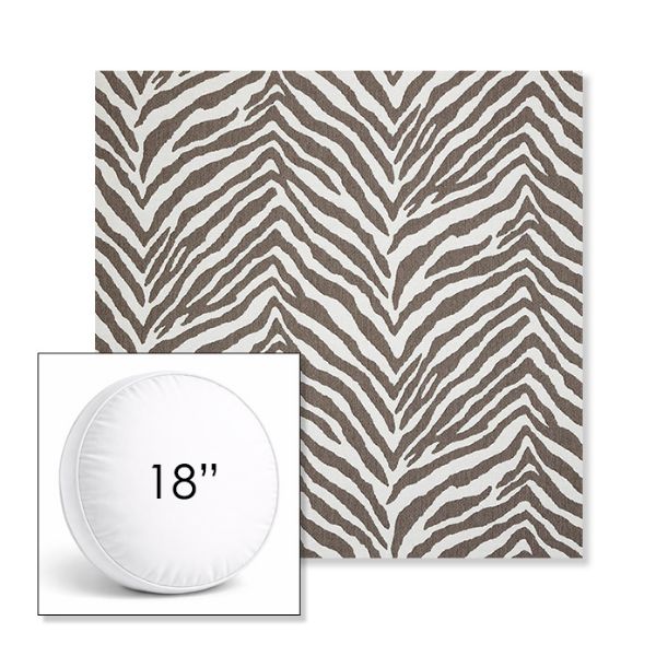 Picture of Namibia Grey | 18" Round Boxed Sunbrella® Outdoor Pillow (3" Thick)