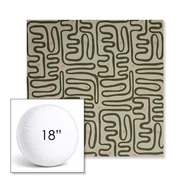 Picture of Nema Sagebrush | 18" Round Boxed Sunbrella® Outdoor Pillow (3" Thick)