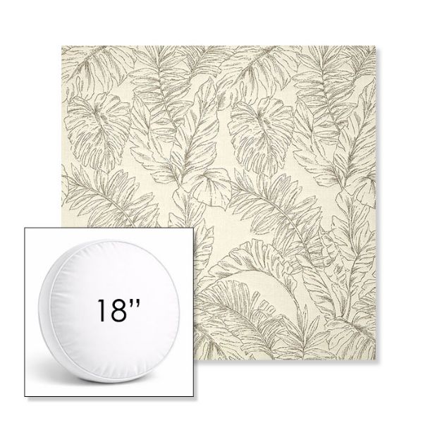 Picture of Palma Whitesand | 18" Round Boxed Sunbrella® Outdoor Pillow (3" Thick)