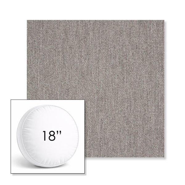 Picture of Pashmina Flannel | 18" Round Boxed Sunbrella® Outdoor Pillow (3" Thick)