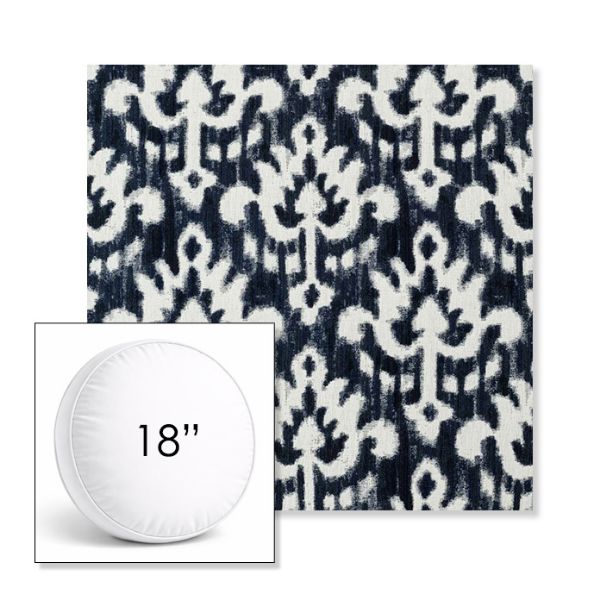 Picture of Patra Indigo | 18" Round Boxed Sunbrella® Outdoor Pillow (3" Thick)