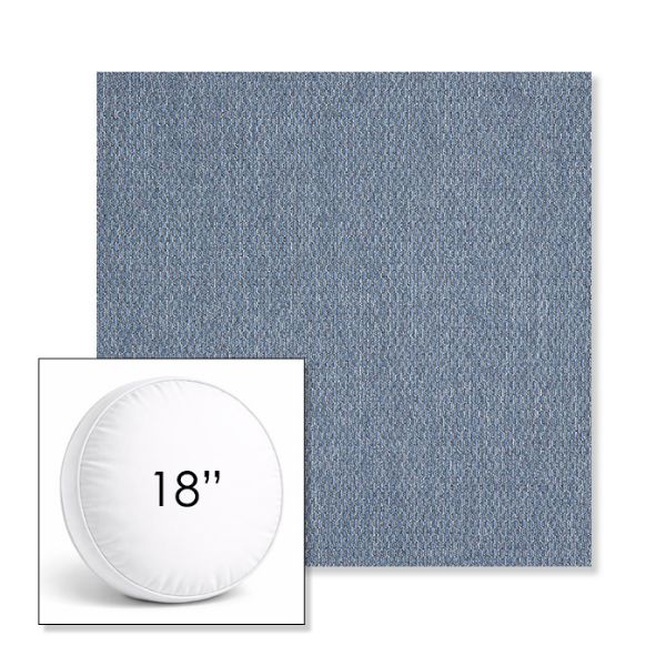 Picture of Pique Denim | 18" Round Boxed Sunbrella® Outdoor Pillow (3" Thick)