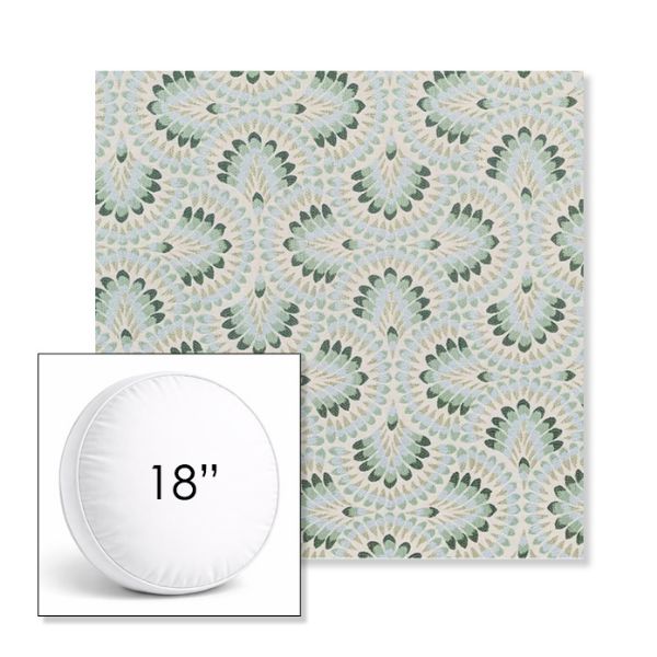 Picture of Plume Spring | 18" Round Boxed Sunbrella® Outdoor Pillow (3" Thick)