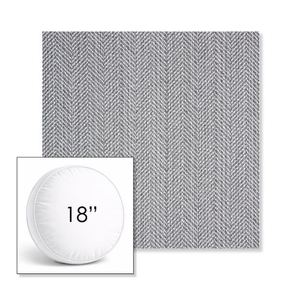 Picture of Posh Graphite | 18" Round Boxed Sunbrella® Outdoor Pillow (3" Thick)