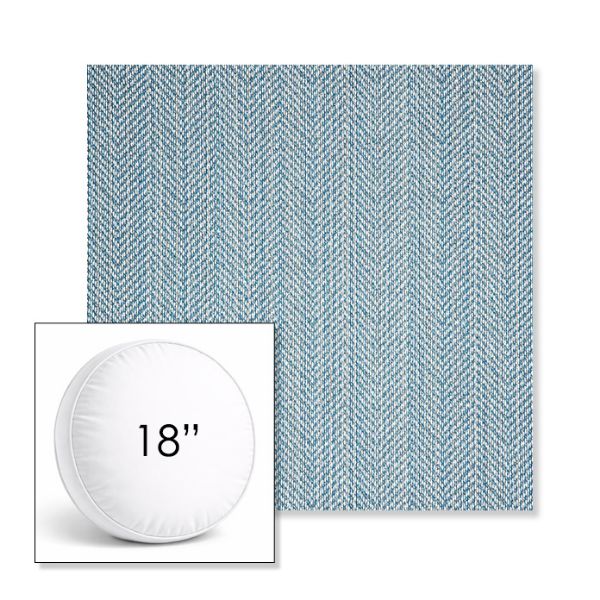 Picture of Posh Sky | 18" Round Boxed Sunbrella® Outdoor Pillow (3" Thick)