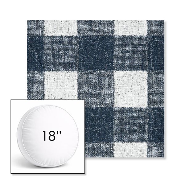 Picture of Preso Indigo | 18" Round Boxed Sunbrella® Outdoor Pillow (3" Thick)