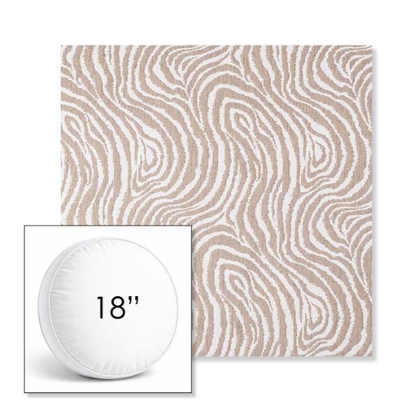 Picture of Rapids Camel | 18" Round Boxed Sunbrella® Outdoor Pillow (3" Thick)