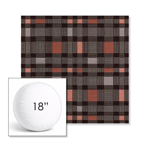 Picture of Rubix Huckleberry | 18" Round Boxed Sunbrella® Outdoor Pillow (3" Thick)