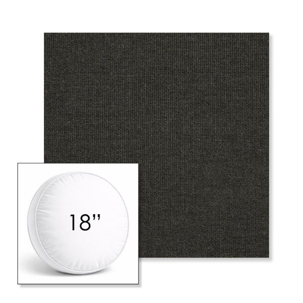Picture of Spectrum Carbon | 18" Round Boxed Sunbrella® Outdoor Pillow (3" Thick)