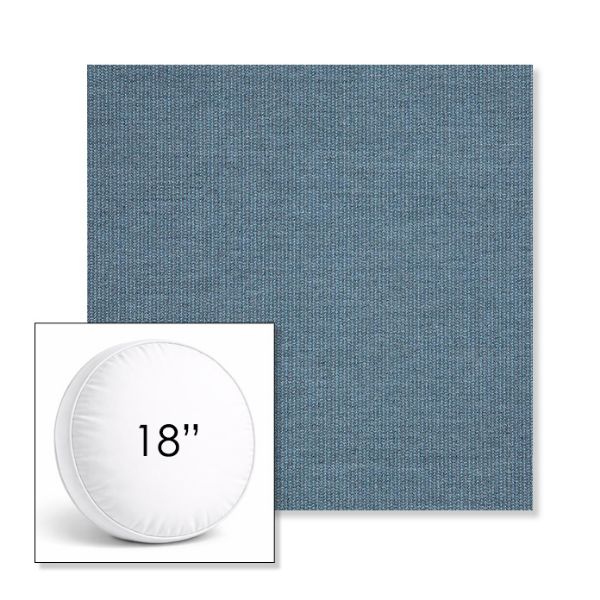 Picture of Spectrum Denim | 18" Round Boxed Sunbrella® Outdoor Pillow (3" Thick)
