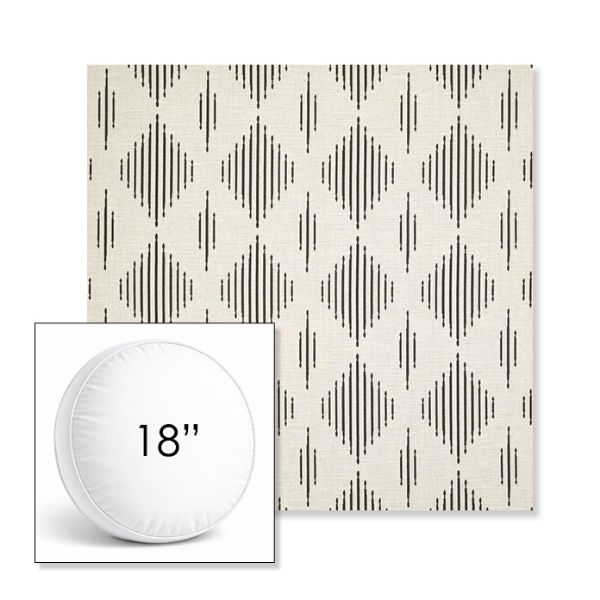 Picture of Spinner Diamond Onyx | 18" Round Boxed Sunbrella® Outdoor Pillow (3" Thick)