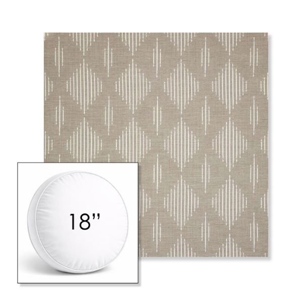 Picture of Spinner Diamond Pebble | 18" Round Boxed Sunbrella® Outdoor Pillow (3" Thick)