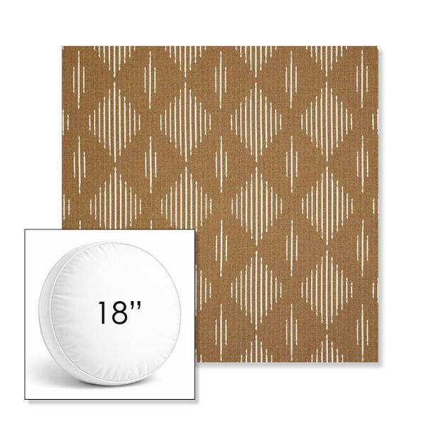 Picture of Spinner Diamond Teak | 18" Round Boxed Sunbrella® Outdoor Pillow (3" Thick)