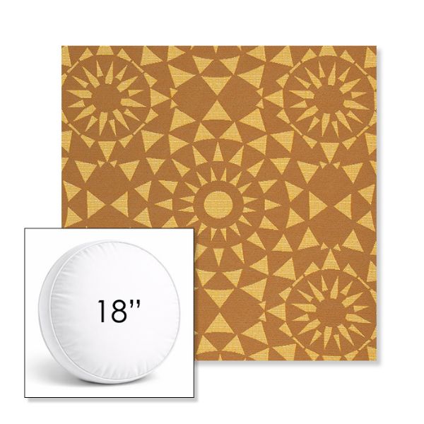 Picture of Sundial Sunbeam | 18" Round Boxed Sunbrella® Outdoor Pillow (3" Thick)