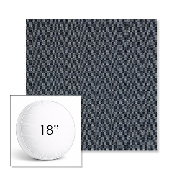 Picture of Switch Denim | 18" Round Boxed Sunbrella® Outdoor Pillow (3" Thick)