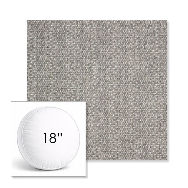 Picture of Tailored Fog | 18" Round Boxed Sunbrella® Outdoor Pillow (3" Thick)