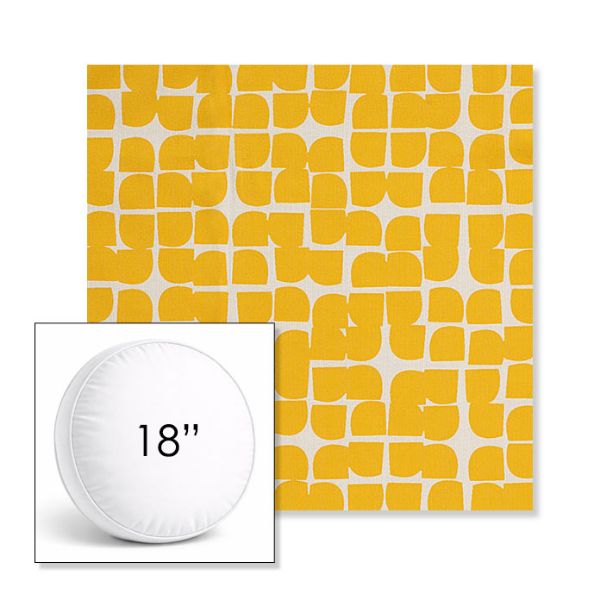 Picture of Toggle Lemon Drop | 18" Round Boxed Sunbrella® Outdoor Pillow (3" Thick)