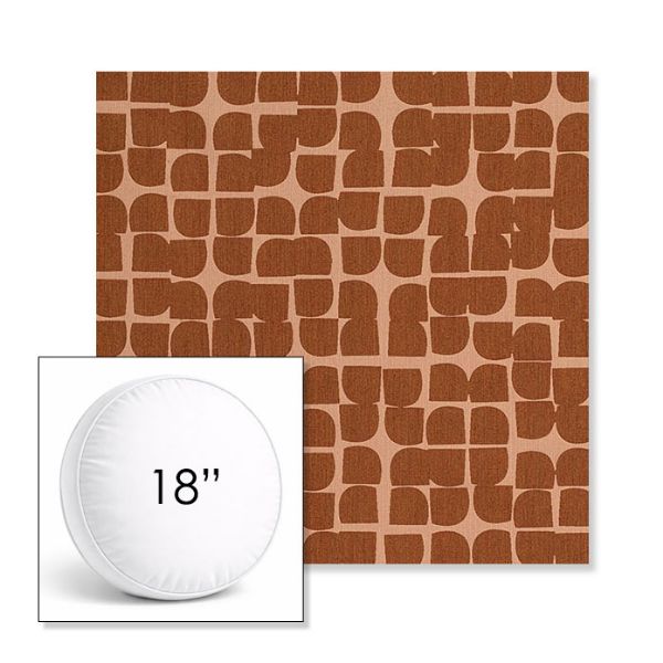 Picture of Toggle Terra Rosa | 18" Round Boxed Sunbrella® Outdoor Pillow (3" Thick)