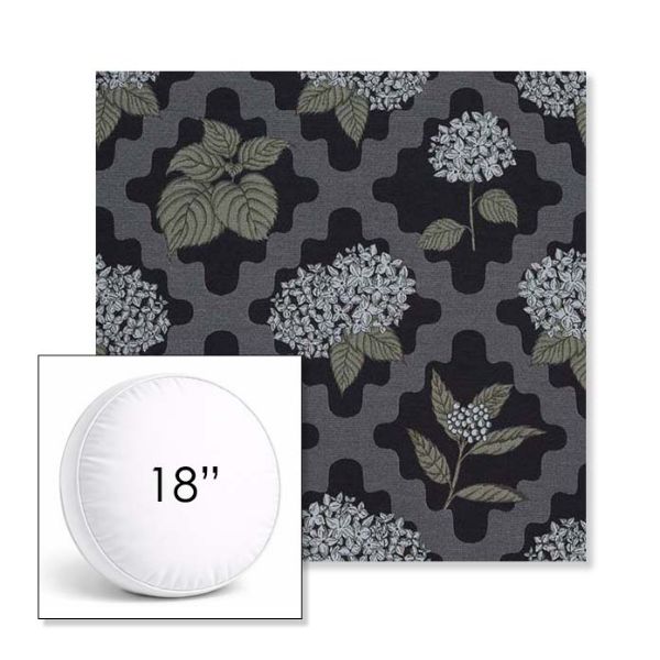 Picture of Trellis Morning Glory | 18" Round Boxed Sunbrella® Outdoor Pillow (3" Thick)