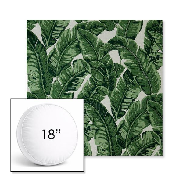 Picture of Tropics Jungle | 18" Round Boxed Sunbrella® Outdoor Pillow (3" Thick)