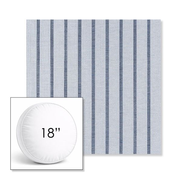 Picture of Unwind Sky | 18" Round Boxed Sunbrella® Outdoor Pillow (3" Thick)