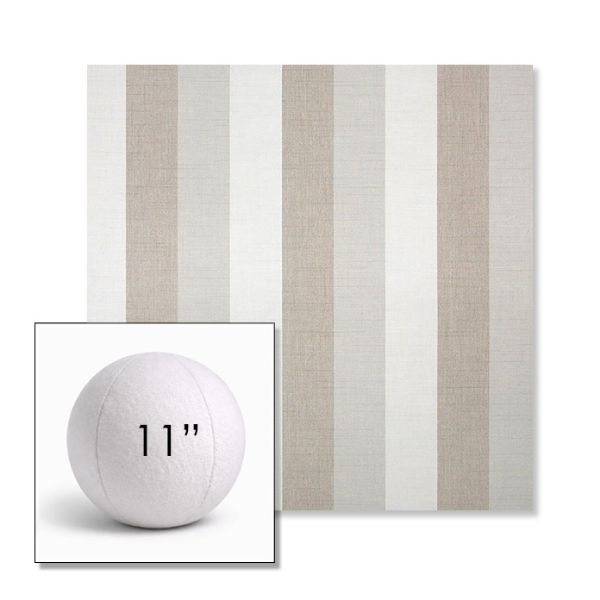 Picture of Direction Linen | 11" Round Ball Pillow Sunbrella® Outdoor Pillow (3" Thick)