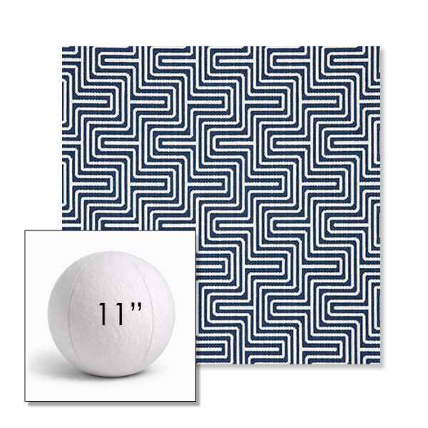 Picture of Figure Indigo | 11" Round Ball Pillow Sunbrella® Outdoor Pillow (3" Thick)
