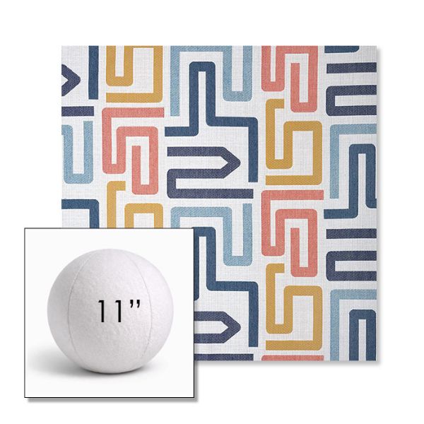 Picture of Labyrinth Fiesta | 11" Round Ball Pillow Sunbrella® Outdoor Pillow (3" Thick)